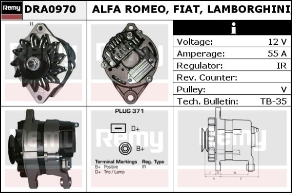 DELCO REMY Генератор DRA0970